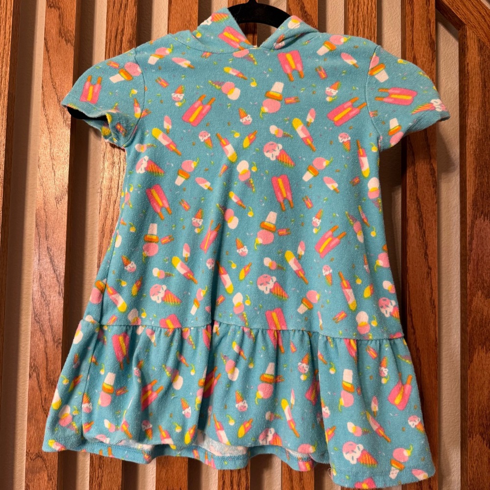 Cute Coastal Cynthia Rowley Girls 4 Hooded Ice Cream Swim Cover Up Robe